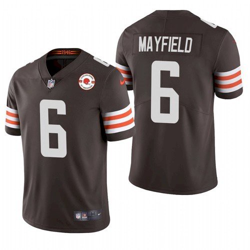 Men's Cleveland Browns #6 Baker Mayfield 2021 Brown NFL 75th Anniversary Vapor Untouchable Limited Stitched Jersey